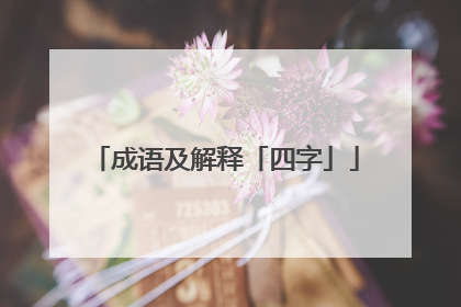 成语及解释「四字」