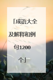 成语大全及解释和例句1200个