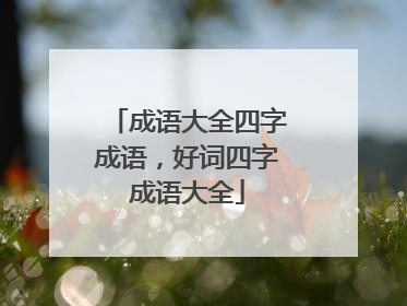 成语大全四字成语,好词四字成语大全