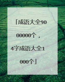 成语大全9000000个，4字成语大全1000个