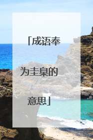 成语奉为圭臬的意思