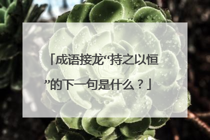 成语接龙“持之以恒”的下一句是什么？
