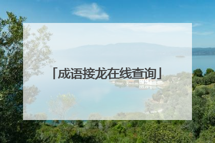 成语接龙在线查询