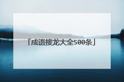 成语接龙大全500条