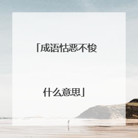 成语怙恶不悛 什么意思