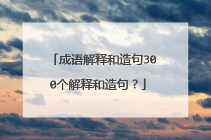 成语解释和造句300个解释和造句？