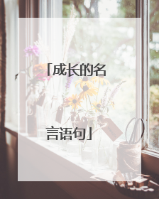 成长的名言语句