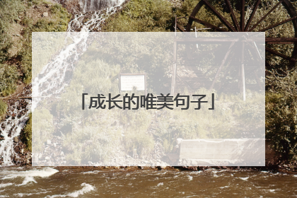 成长的唯美句子