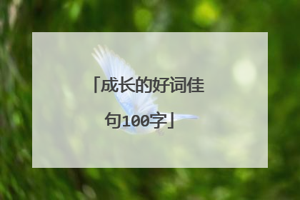 成长的好词佳句100字