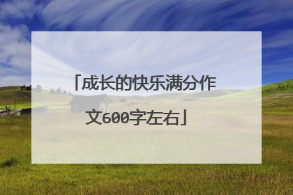 成长的快乐满分作文600字左右