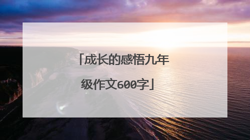 成长的感悟九年级作文600字