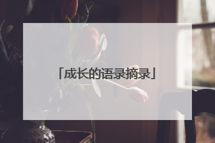 成长的语录摘录