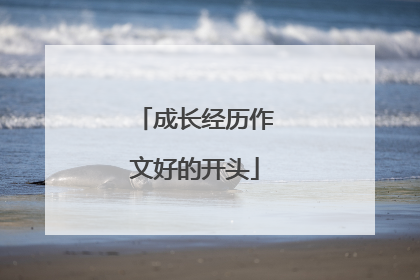 成长经历作文好的开头
