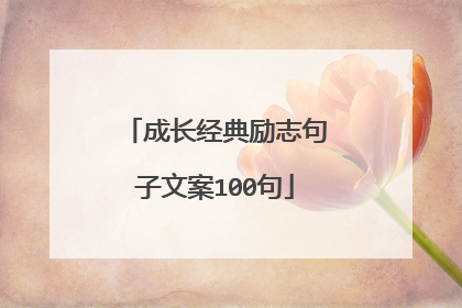 成长经典励志句子文案100句
