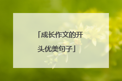 成长作文的开头优美句子