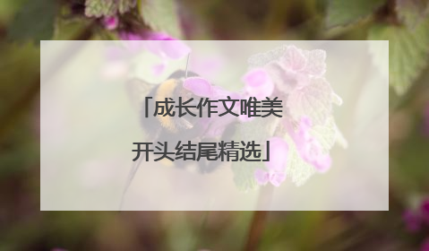 成长作文唯美开头结尾精选