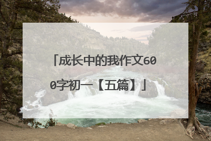 成长中的我作文600字初一【五篇】