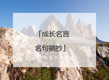 成长名言名句摘抄