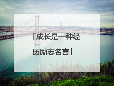 成长是一种经历励志名言