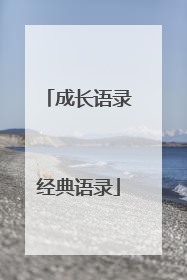 成长语录经典语录