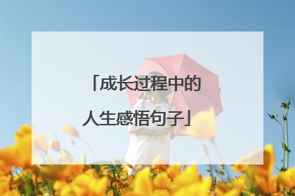 成长过程中的人生感悟句子