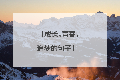 成长,青春,追梦的句子