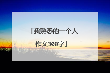 我熟悉的一个人作文300字