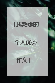 我熟悉的一个人优秀作文