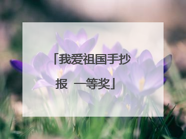 我爱祖国手抄报 一等奖