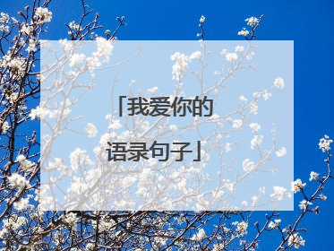我爱你的语录句子