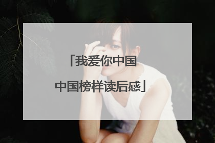 我爱你中国――中国榜样读后感