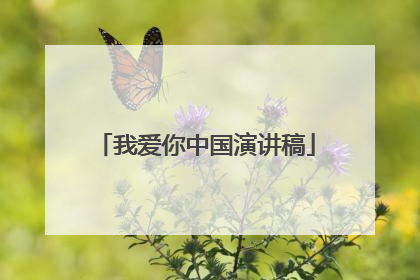 我爱你中国演讲稿