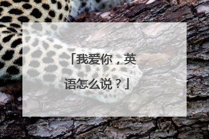 我爱你，英语怎么说？