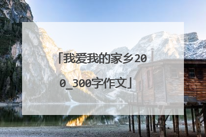 我爱我的家乡200_300字作文