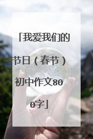 我爱我们的节日（春节）初中作文800字