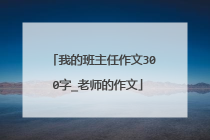 我的班主任作文300字_老师的作文