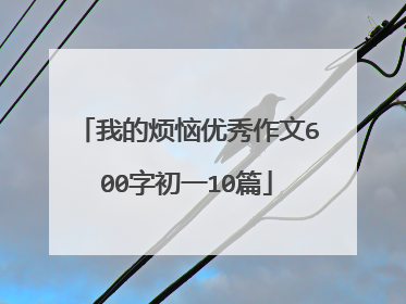 我的烦恼优秀作文600字初一10篇
