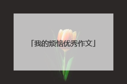 我的烦恼优秀作文