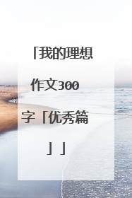 我的理想作文300字「优秀篇」