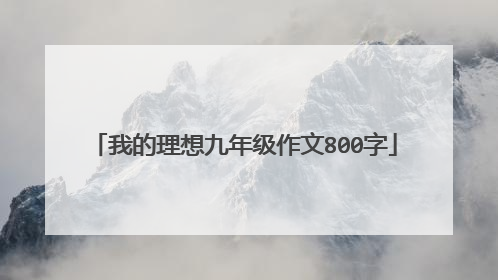 我的理想九年级作文800字