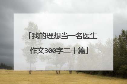 我的理想当一名医生作文300字二十篇