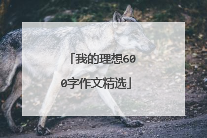 我的理想600字作文精选