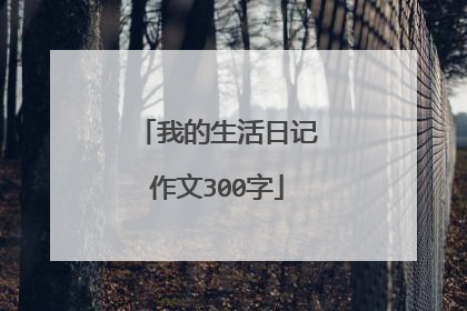 我的生活日记作文300字