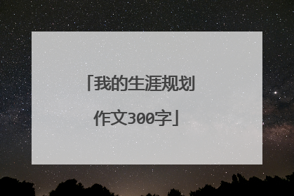 我的生涯规划 作文300字