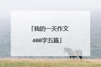 我的一天作文400字五篇