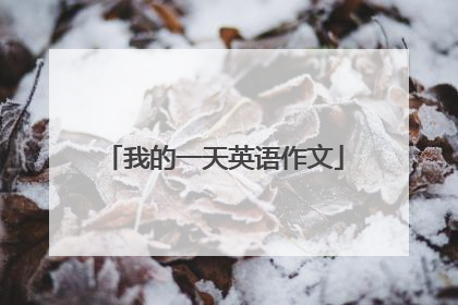 我的一天英语作文