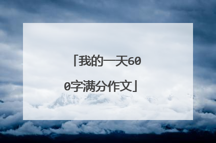 我的一天600字满分作文