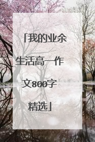 我的业余生活高一作文800字精选