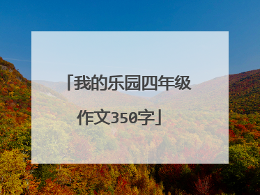 我的乐园四年级作文350字