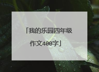 我的乐园四年级作文400字